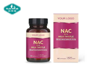 Private Lable NAC N-Acetylcysteine Milk Thistle Extract Capsule Detox Antioxidant NAC Silymarin Compound Vegetarian Caps